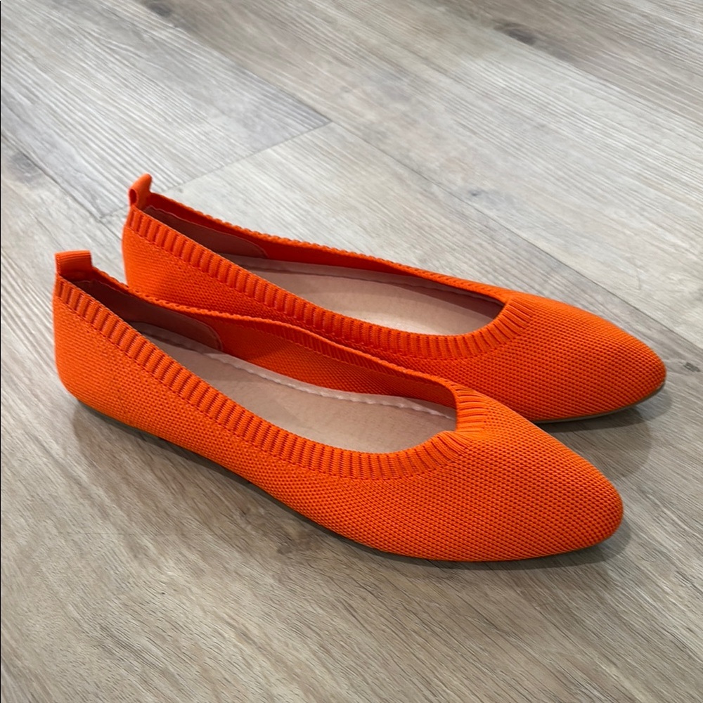 Amazon Orange Knit Ballet Flats